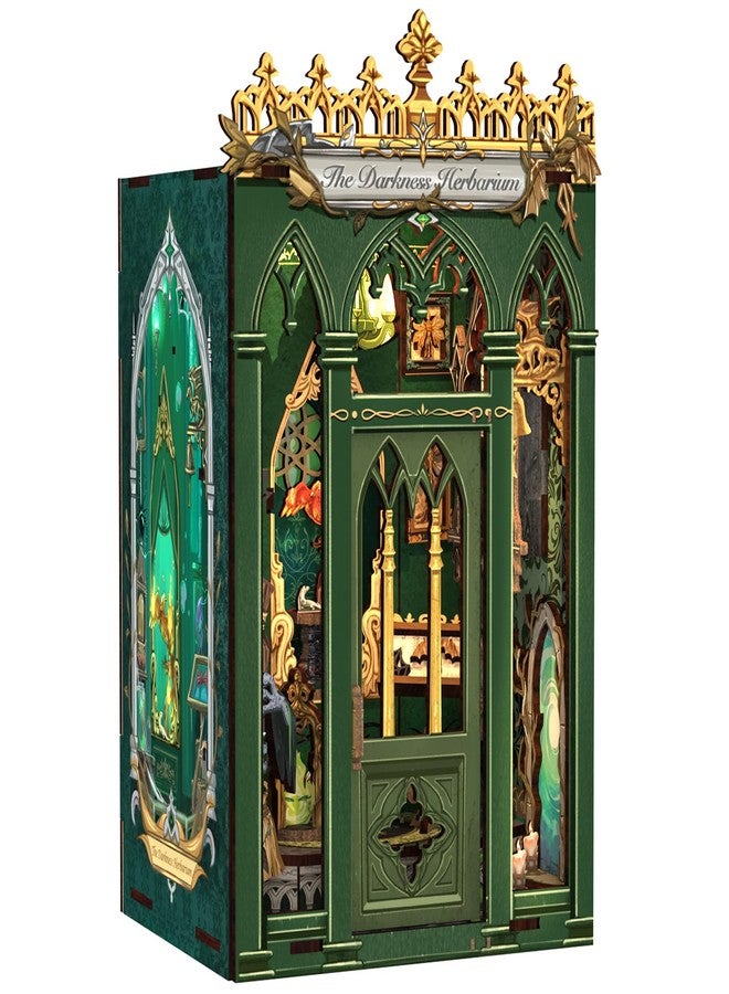 كيوت بي مجموعة ركن الكتب من كيوتبي - مجموعة بيت الدمى السحري المصغر للكبار، ديكور ركن الكتب، أحجية خشبية ثلاثية الأبعاد، هدايا للعائلة والأصدقاء (مجموعة الأعشاب المظلمة) - Image 1